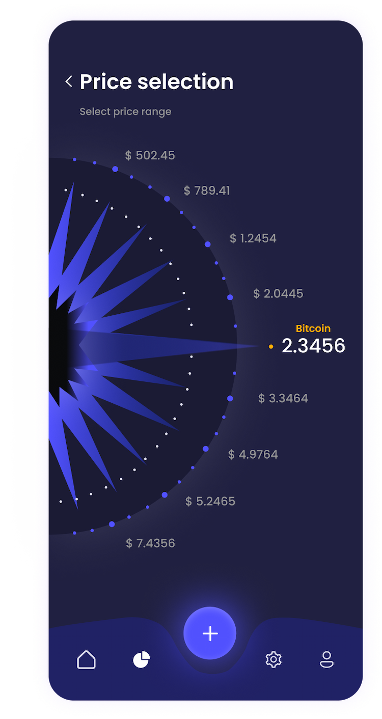 mobile application Price selection page